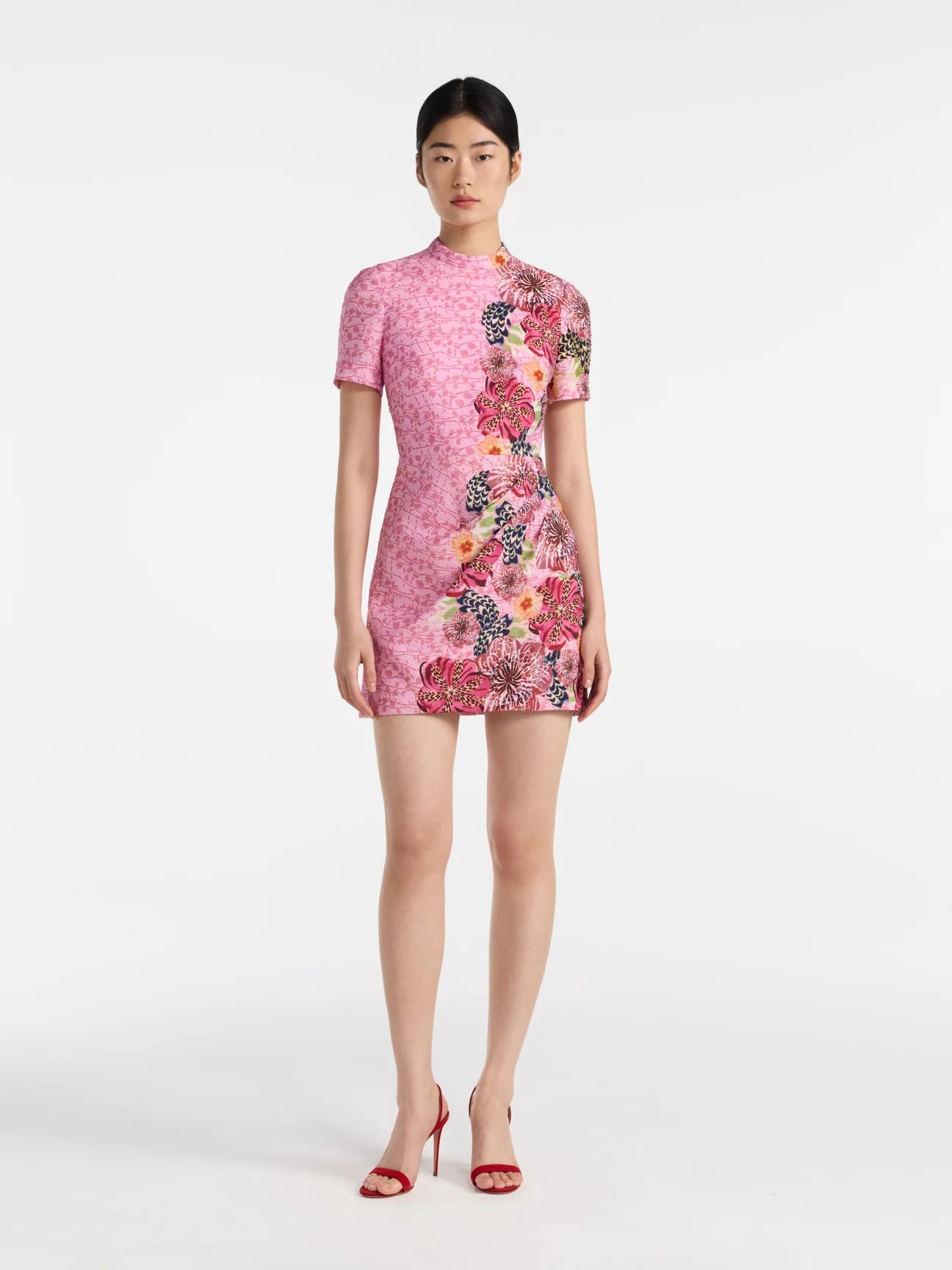 Saloni Draped Min Dress - Bamboo Bloom