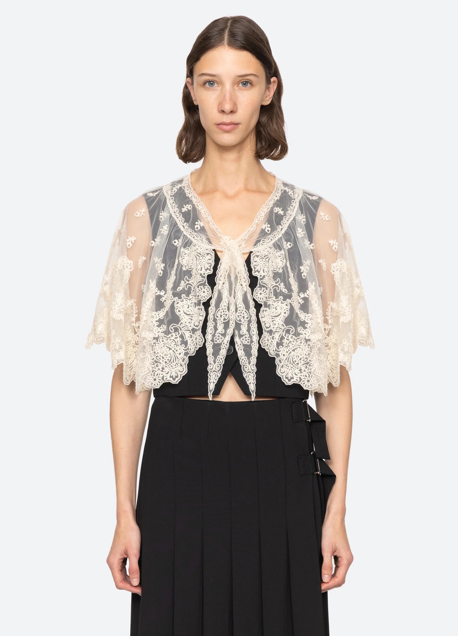 SEA New York Elisa Tropical Wool Capelet Vest