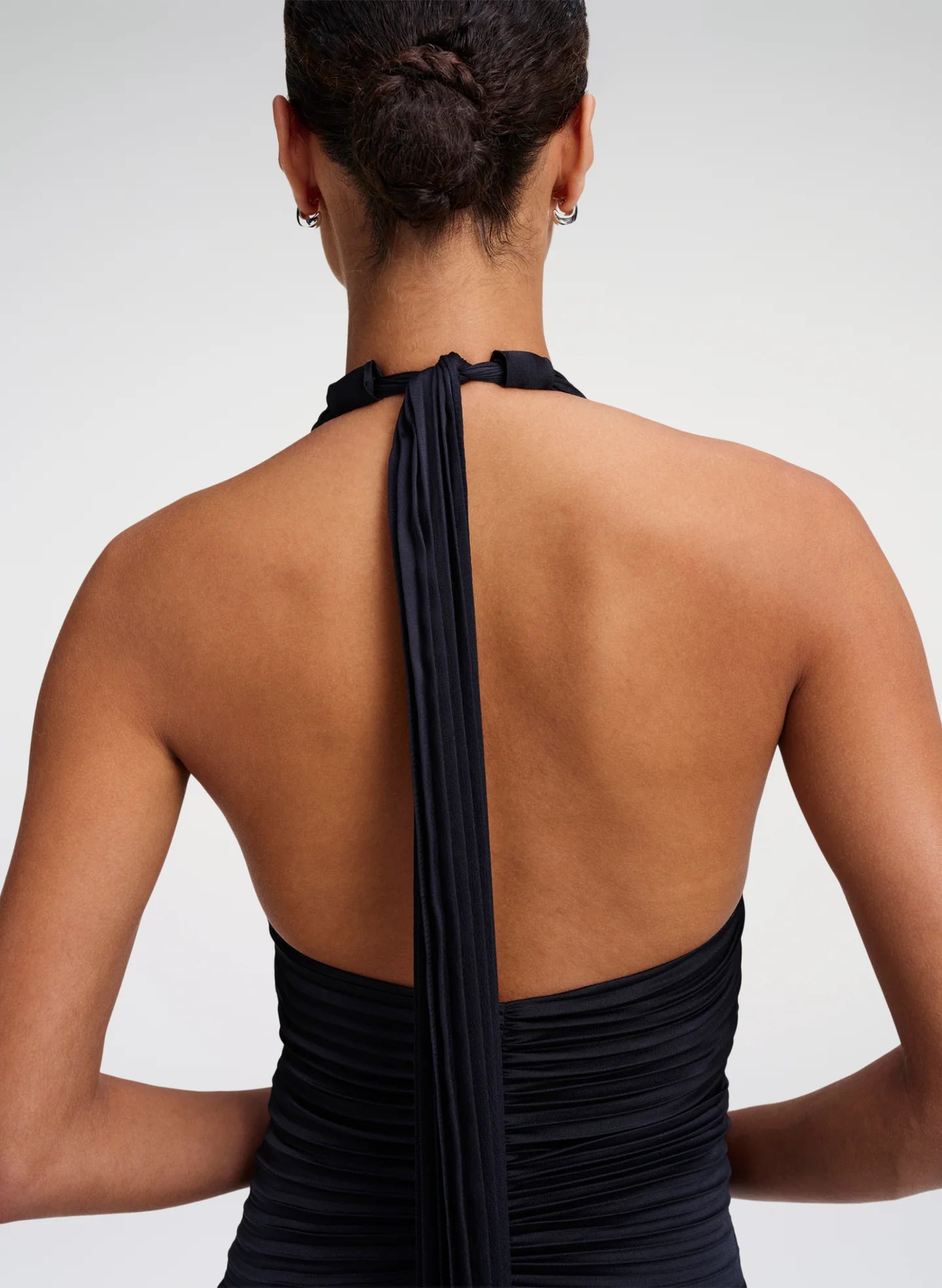 A.L.C. Sabine Scarf Tie Satin Pleated Gown