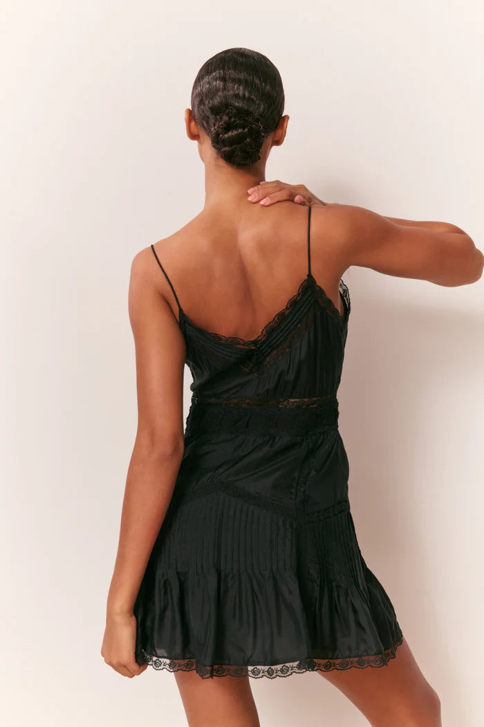 LoveShackFancy Sibelle Silk Ribbon Mini Dress