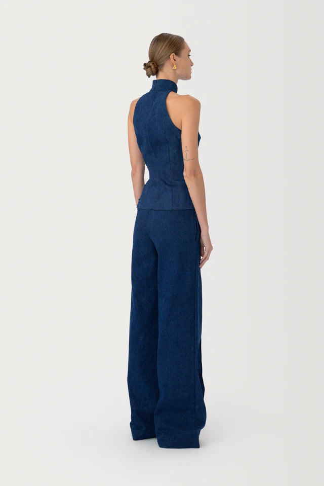 Sau Lee Ezra Denim Top
