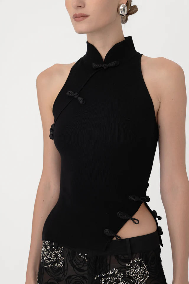 Sau Lee Dunn Knit Top - Black