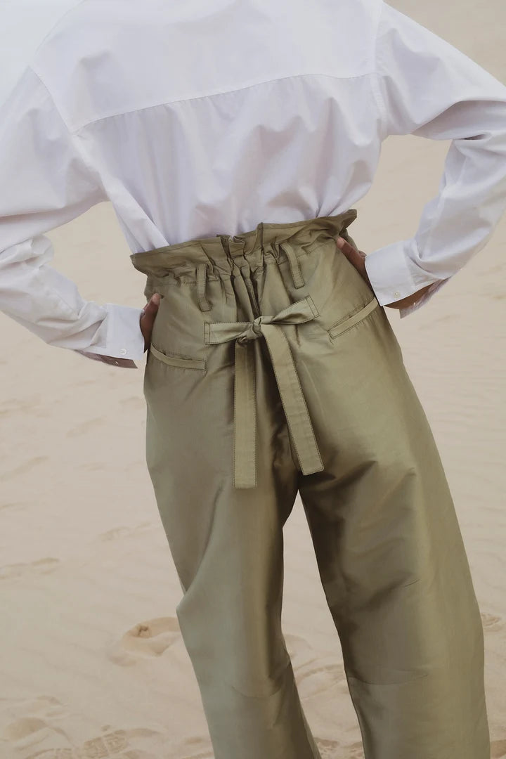 Chan Luu Techno Taffeta Barrel Pant - Sage