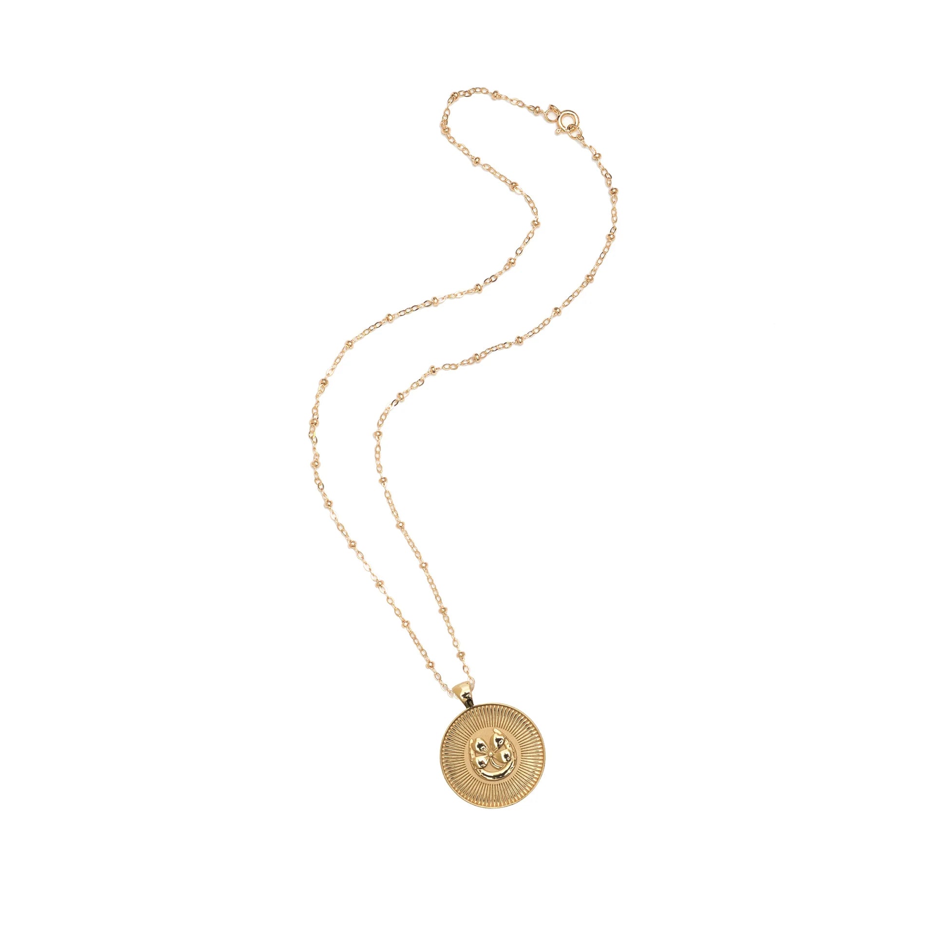 Jane Win LUCKY Small Pendant Coin Necklace