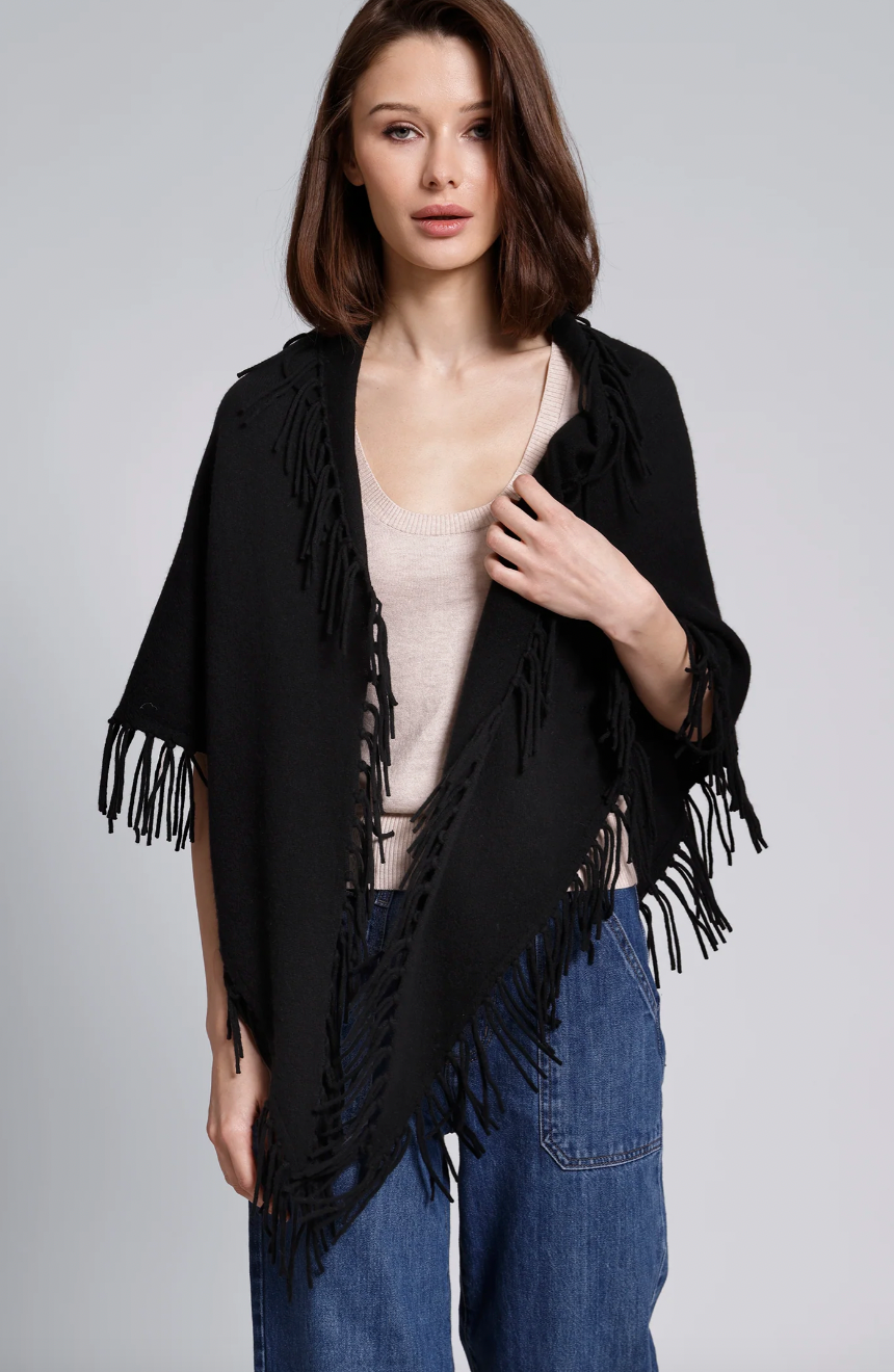 YR0780 Cashmere Fringe Shawl