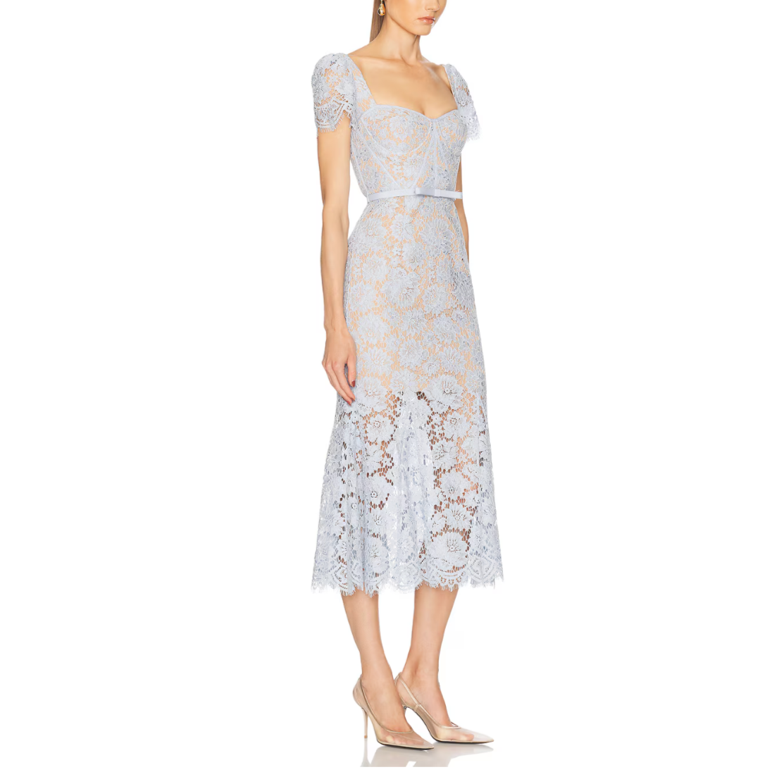 Self Portrait Fine Lace Midi Dress