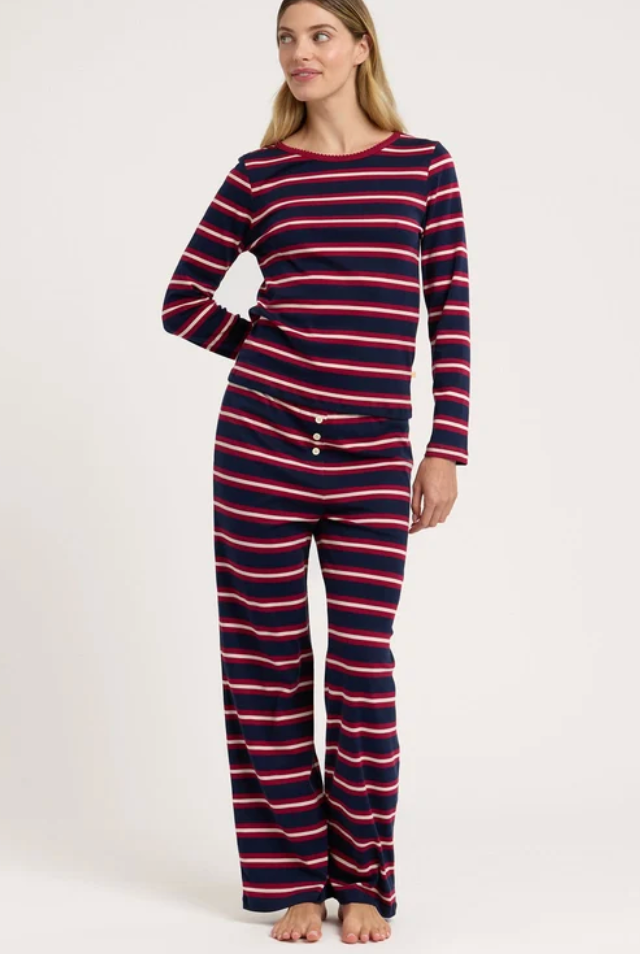 Cozyland Ellie PJ Set - Rugby Stripe