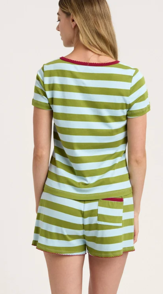 Cozyland Baby Jean Tee/Tate Short Set - Olive/Ice