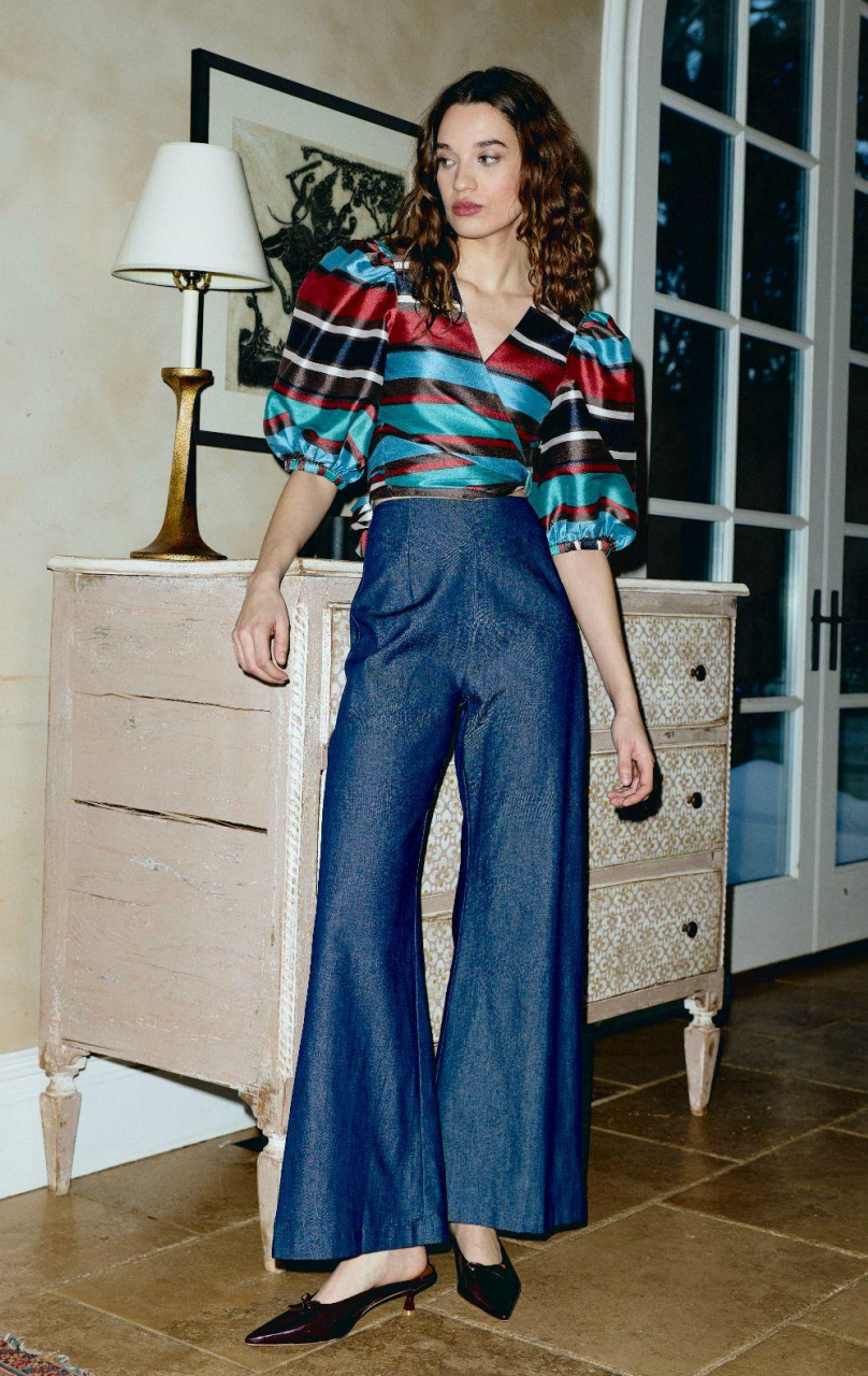 Louise New York Scarlett Wrap Top - Maison Stripe