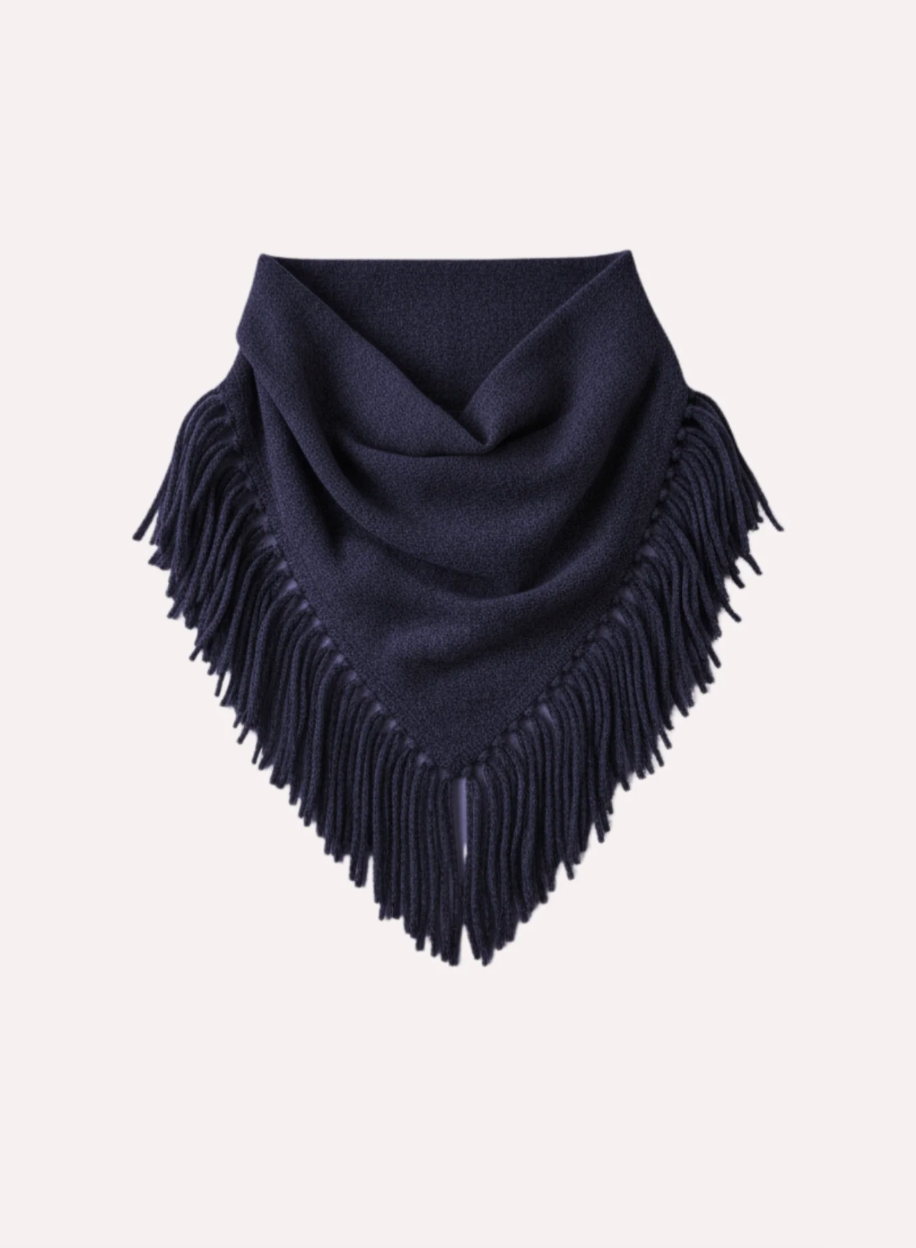 9599 Cashmere Neckerchief Fringe Scarf