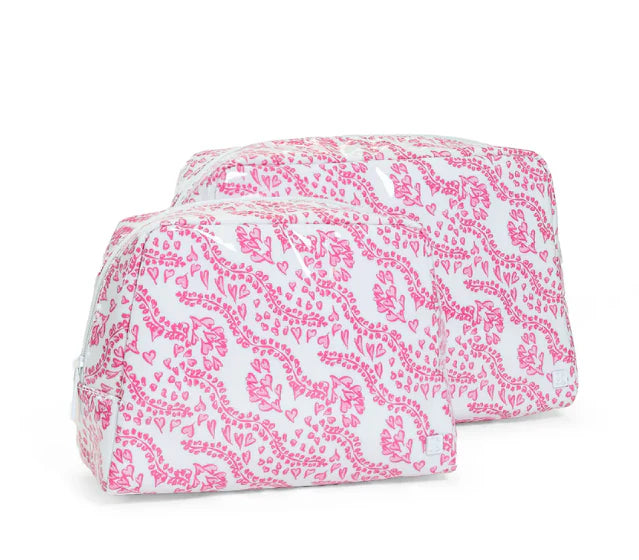 TRVL Designs Luxe Gloss Wash Bag Set - All Heart Pink