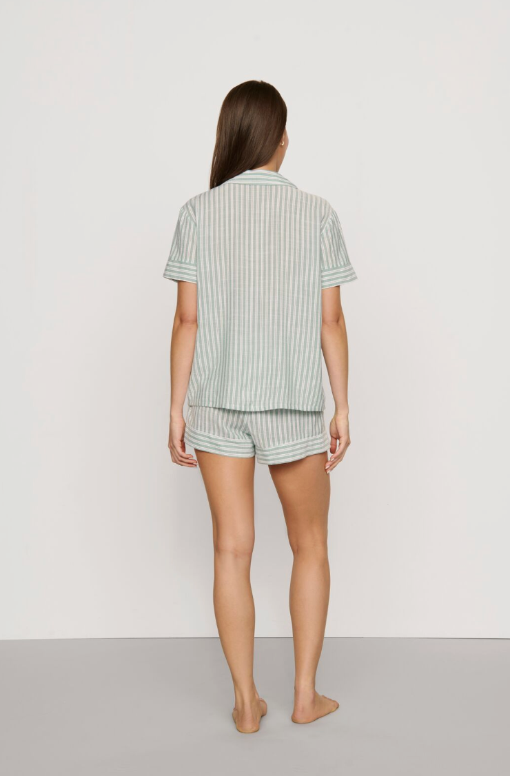 Eberjey Nautico Shortie PJ Set - Regatta Stripe Seagrass/White