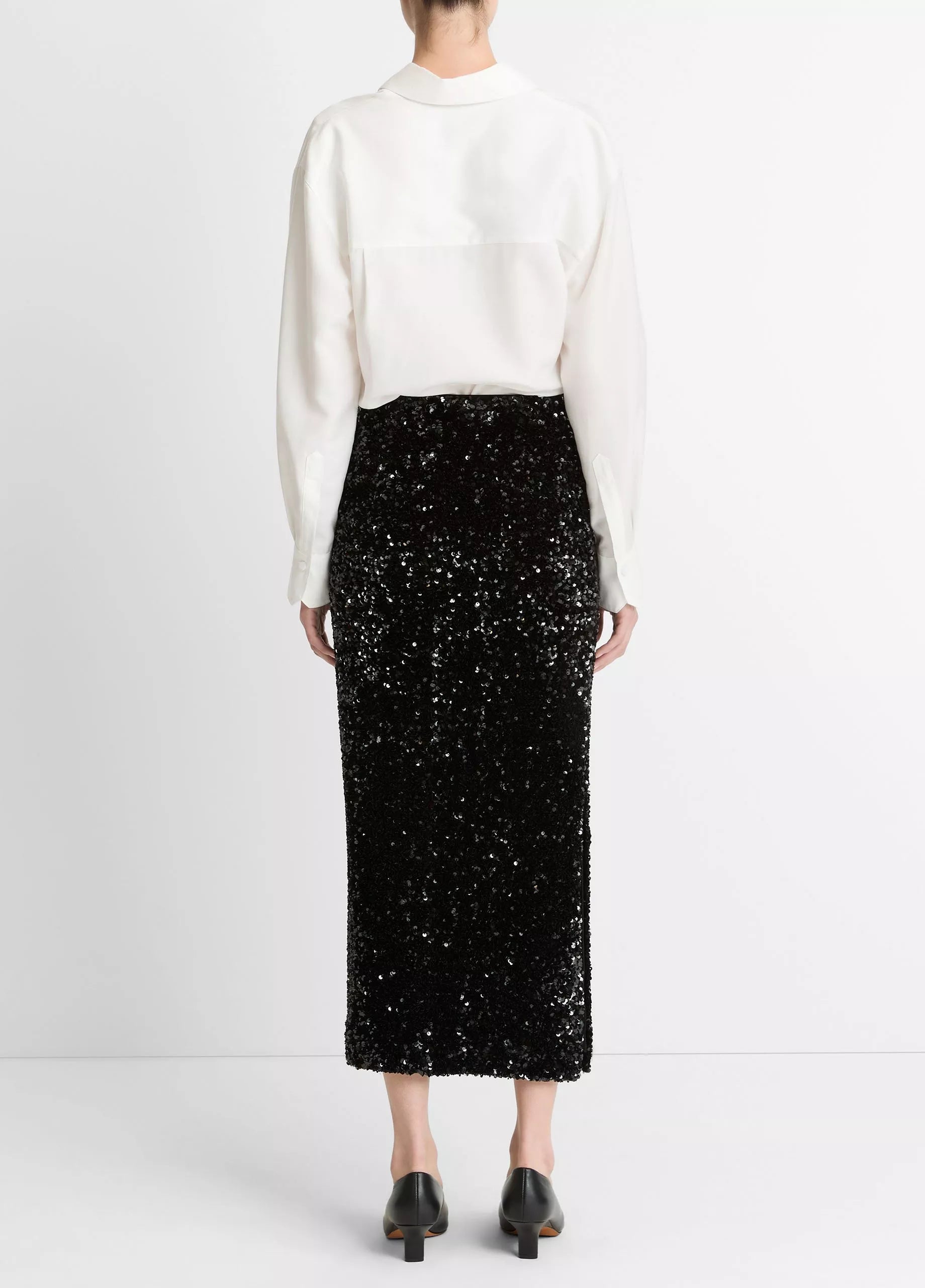 Vince Sequined Velvet Column Skirt