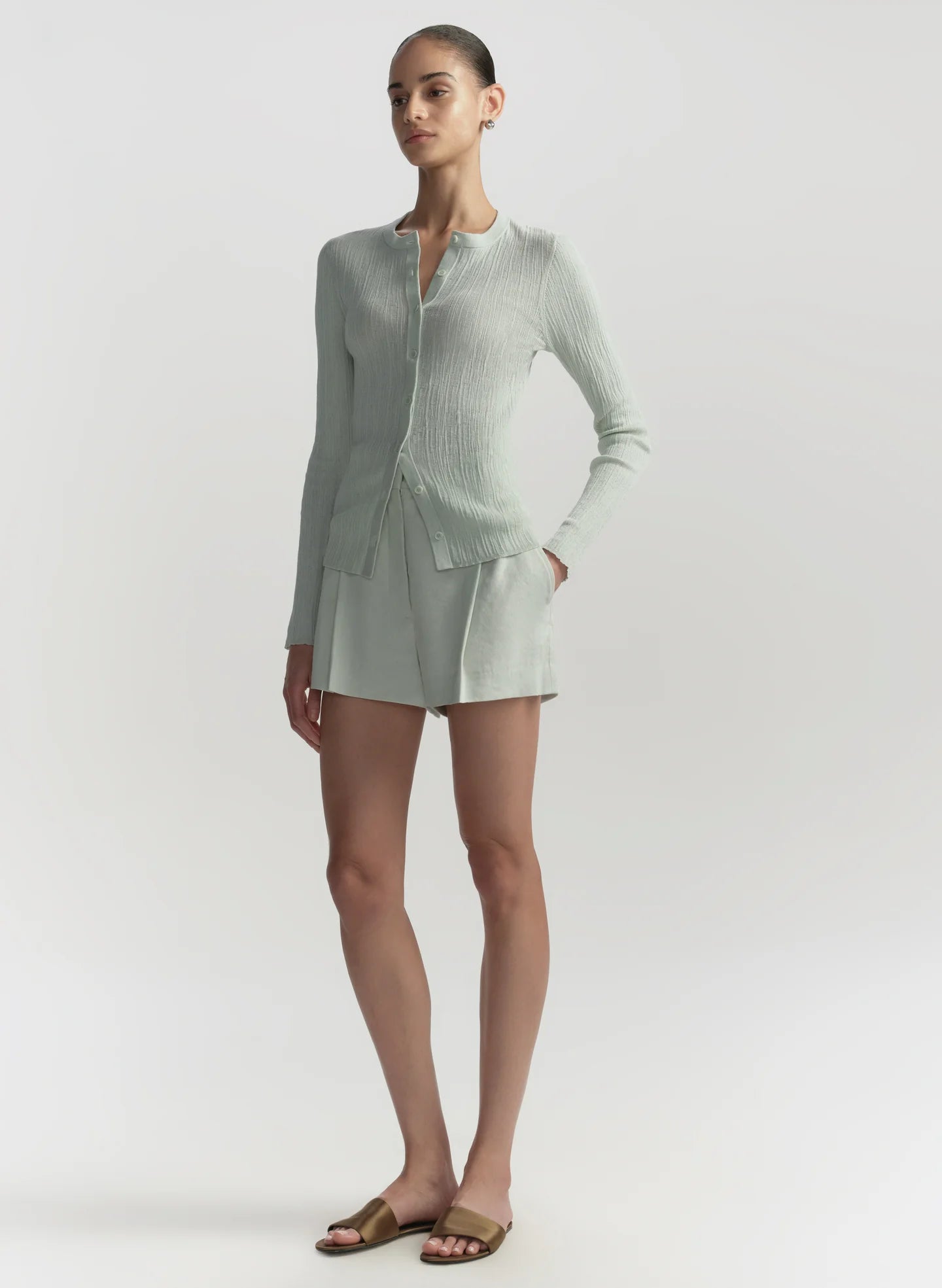 A.L.C. Winston Linen Short - Pale Mint