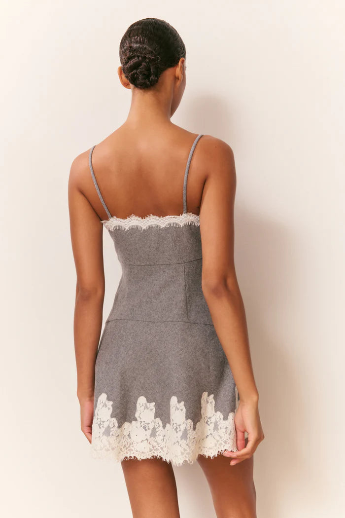 LoveShackFancy Teddi Lace-Trimmed Mini Dress
