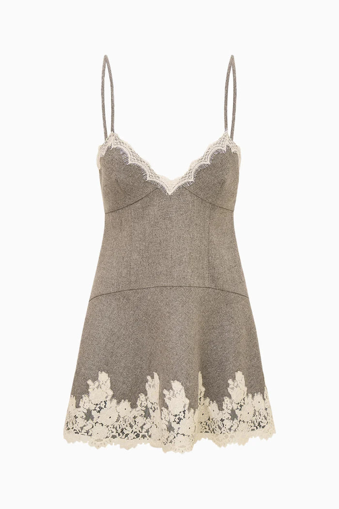 LoveShackFancy Teddi Lace-Trimmed Mini Dress