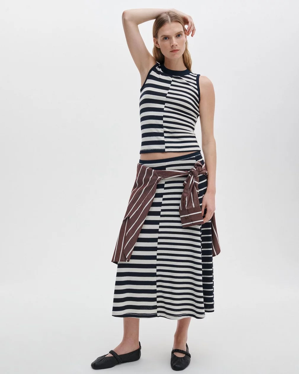 Rag & Bone The Knit Mix Stripe Skirt