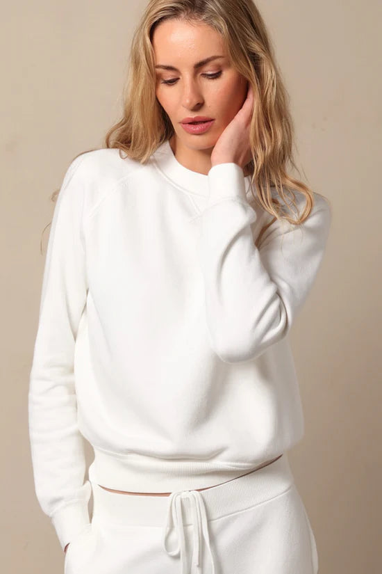 Minnie Rose Raglan Sleeve Sweatshirt - White