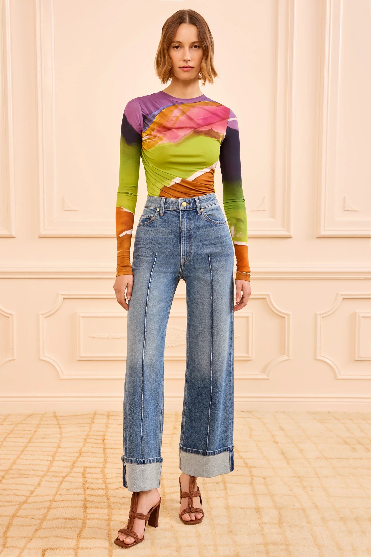 Ulla Johnson Genevieve Stretch Pintuck Jean