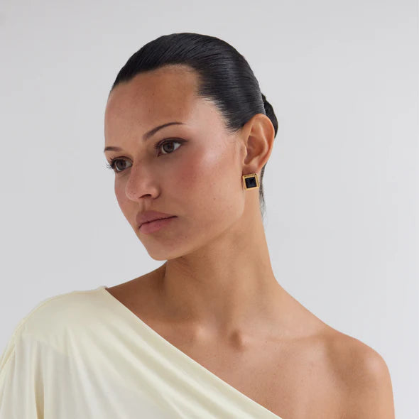 Heaven Mayhem Archer Stud Earrings - Black/Gold