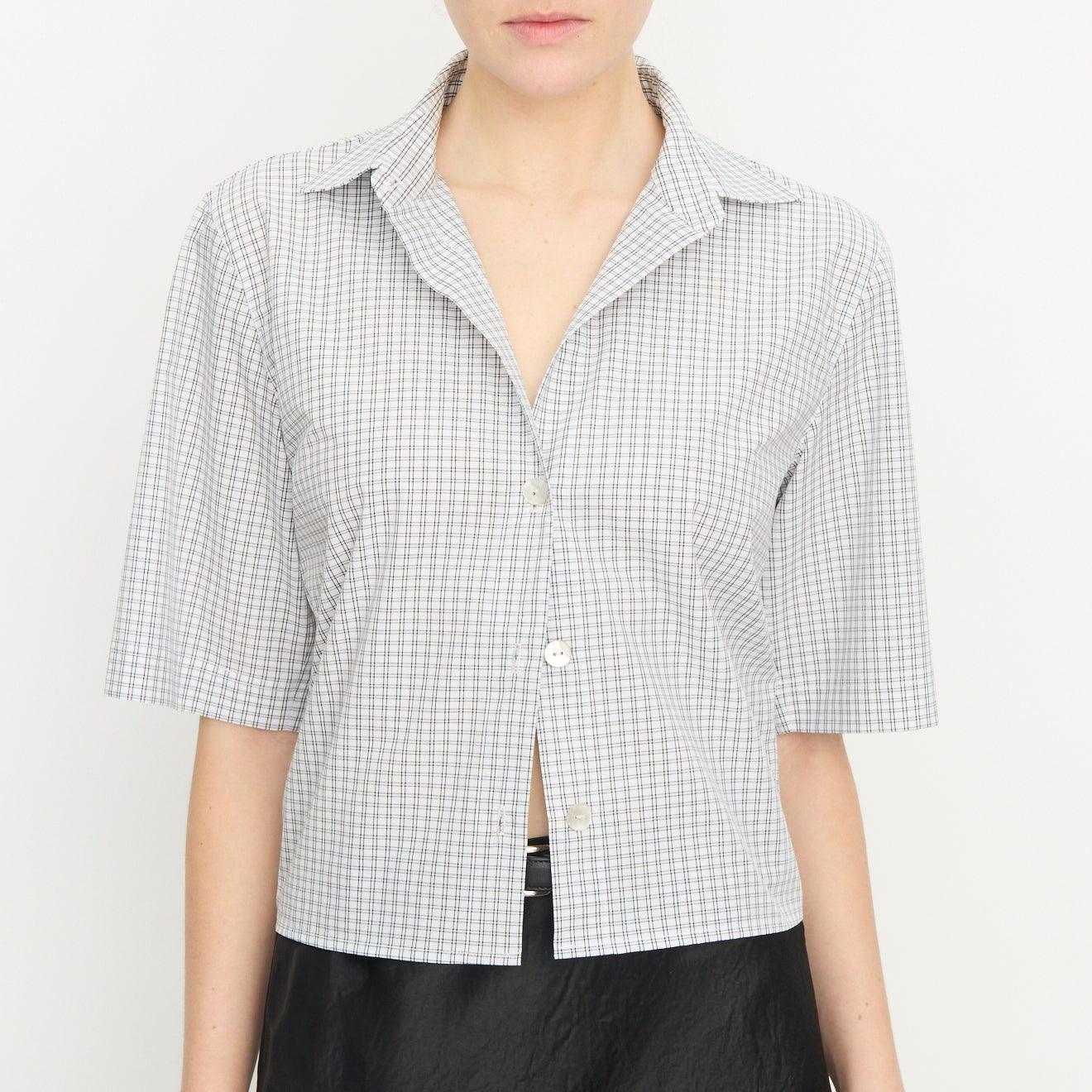 Vince Cropped Check Shirt