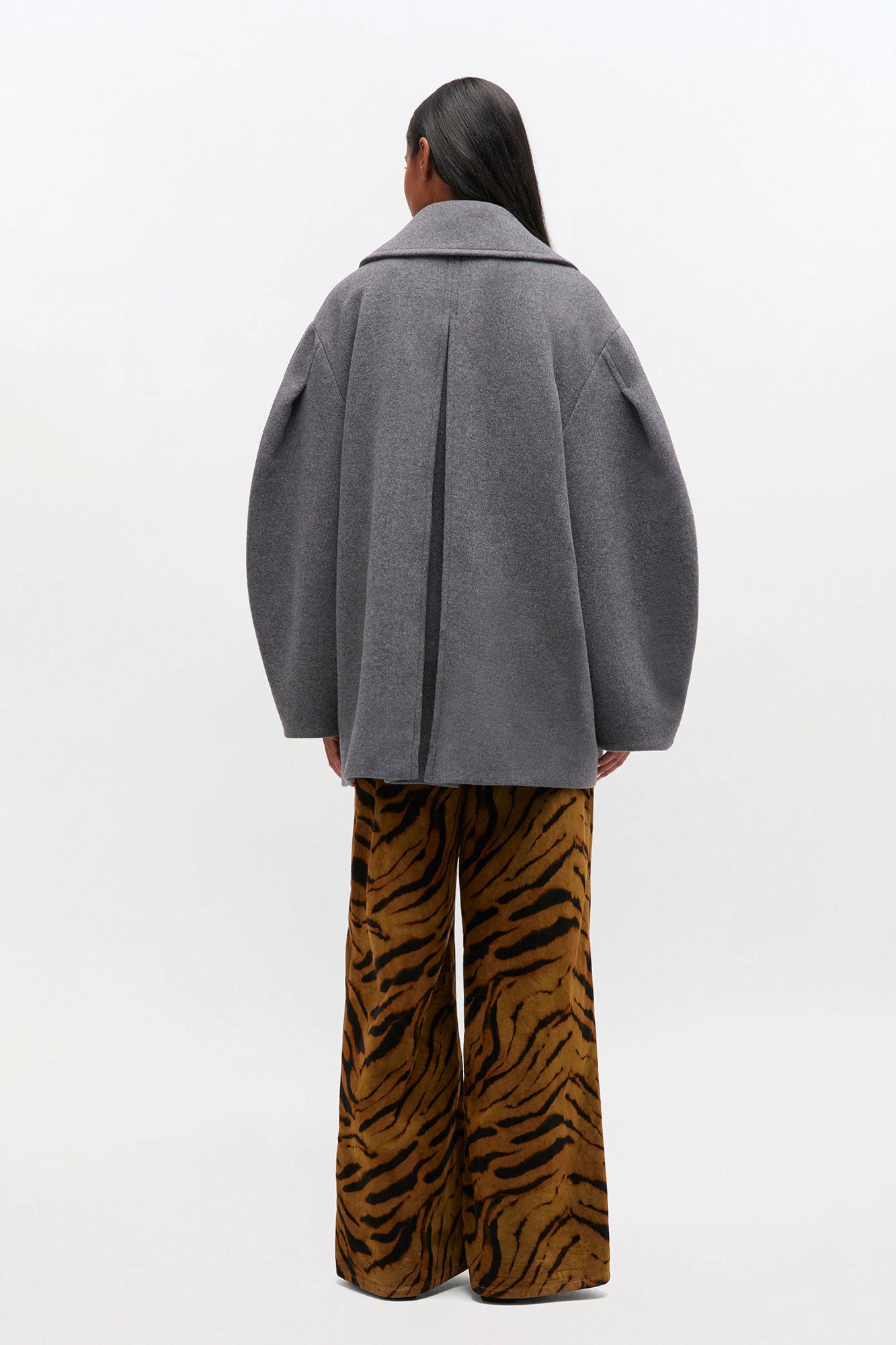 Ganni Peacoat Wool Midi Coat