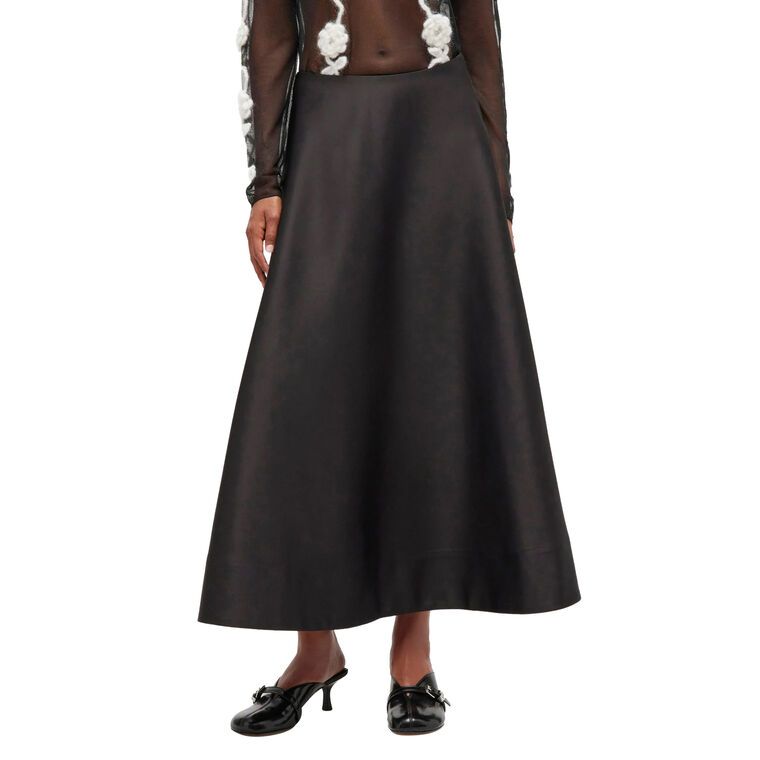 Ganni Duchesse Satin Long Circle Skirt