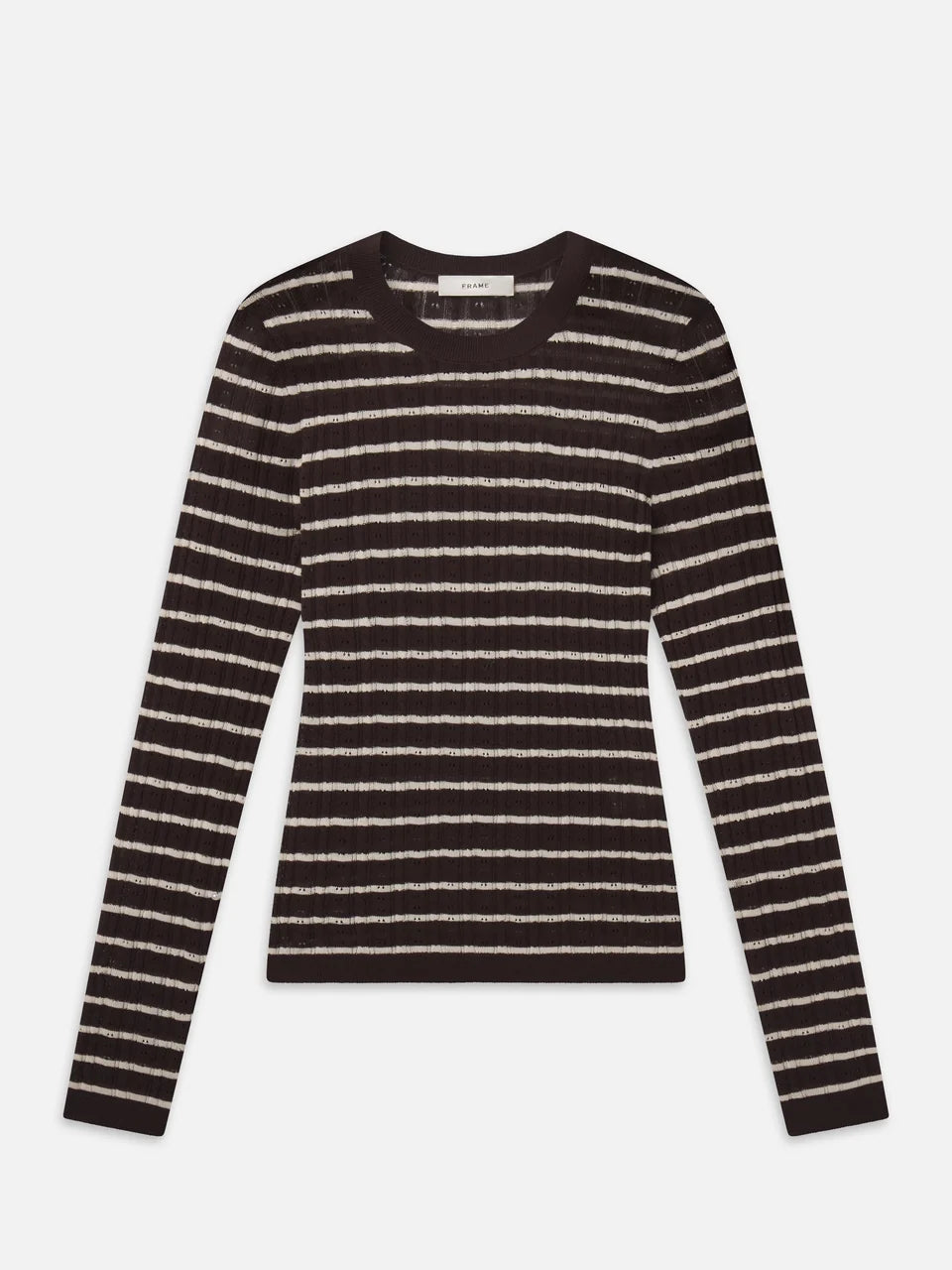 FRAME The Pointelle Stripe Crewneck