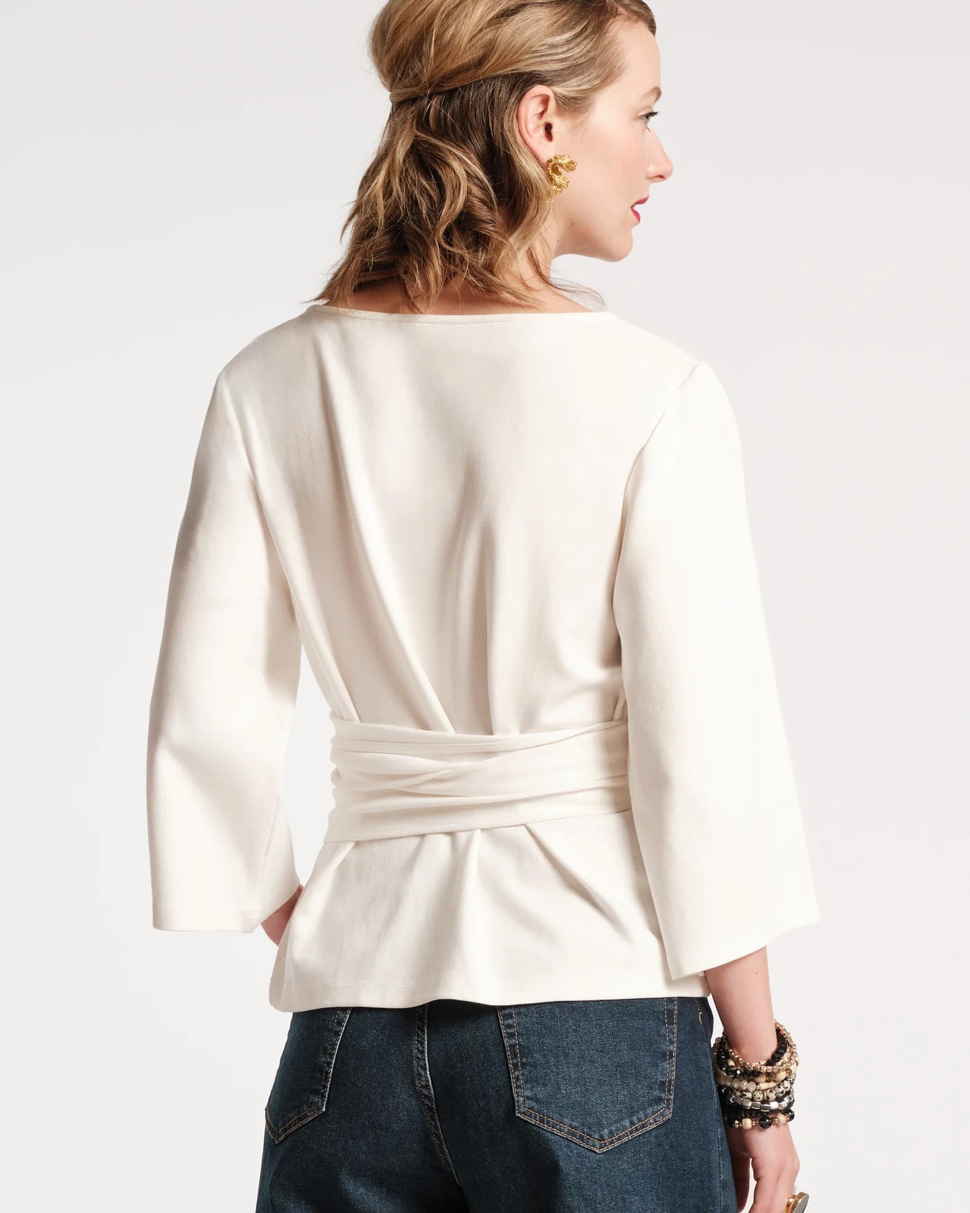 Frances Valentine Whitney Wrap Top - Oyster