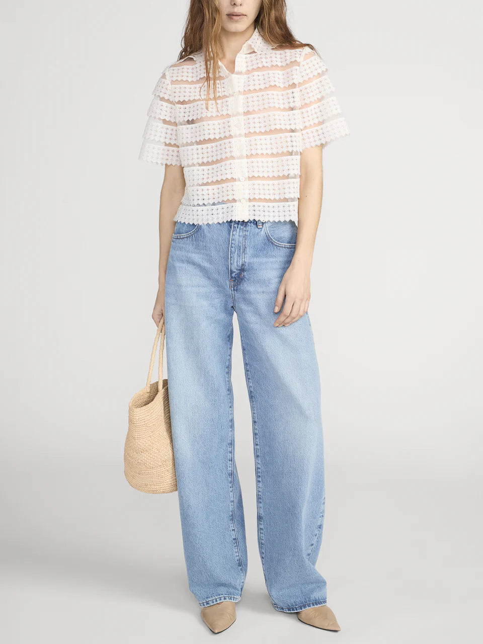 Frame The Lattice Crochet Blouse