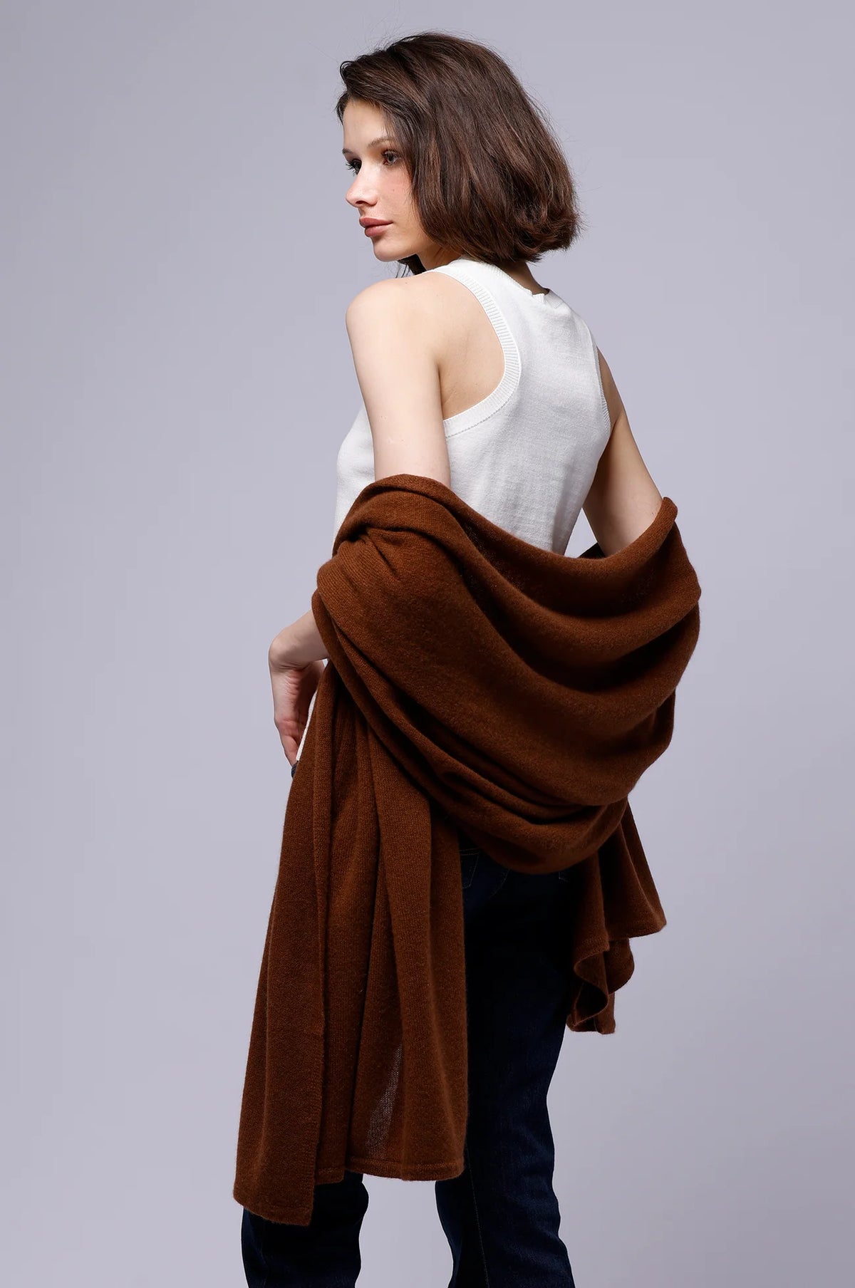 Minnie Rose Cashmere Blankie Wrap - Syrup