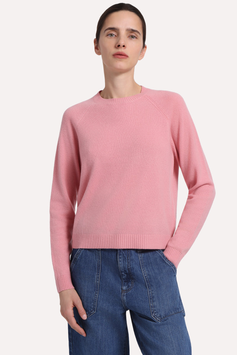 YR72189 Cashmere 9gg Long Sleeve Shrunken Crew