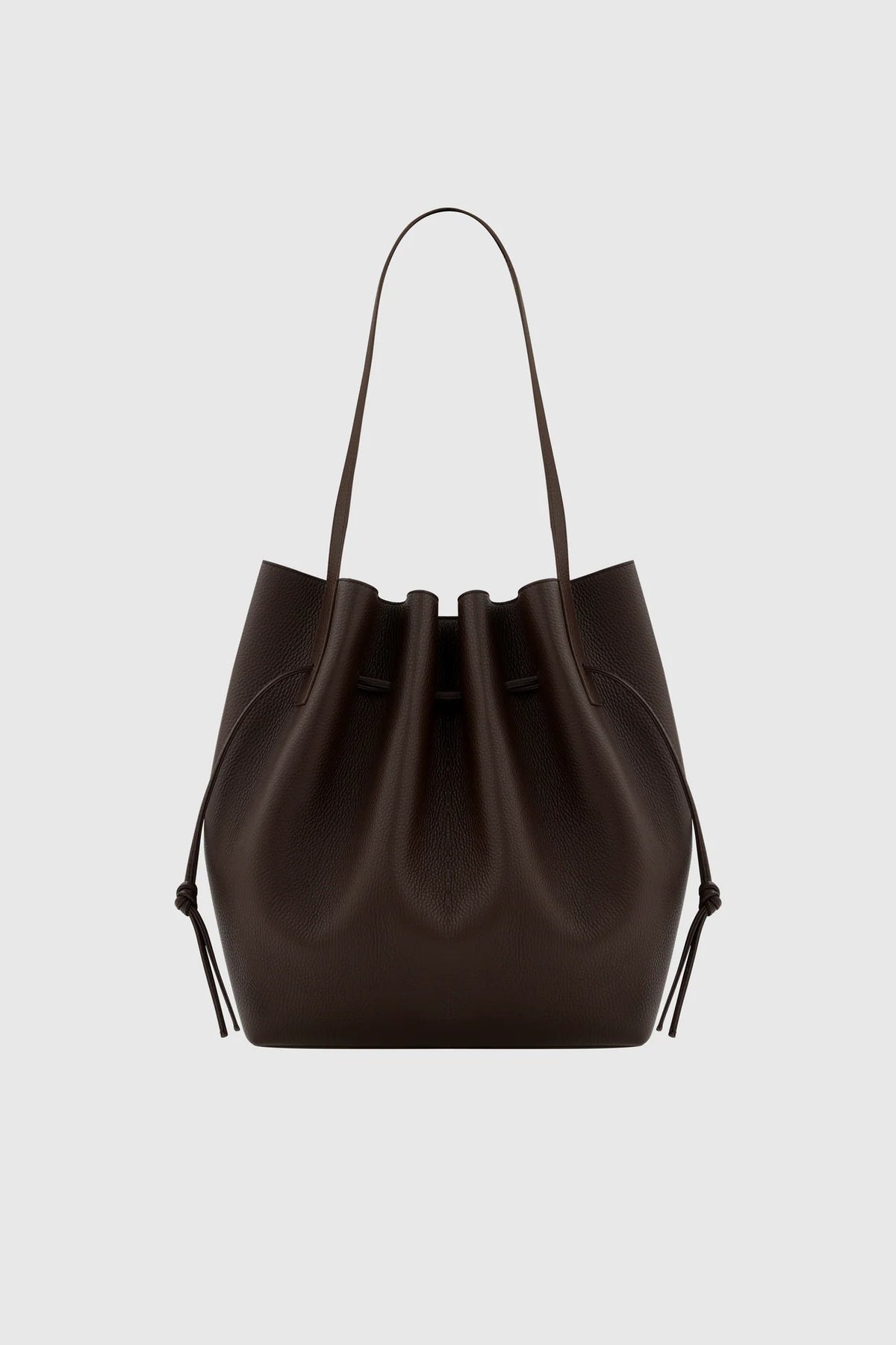 Yuzefi Scallop Tote Pebble Grained Leather - Espresso