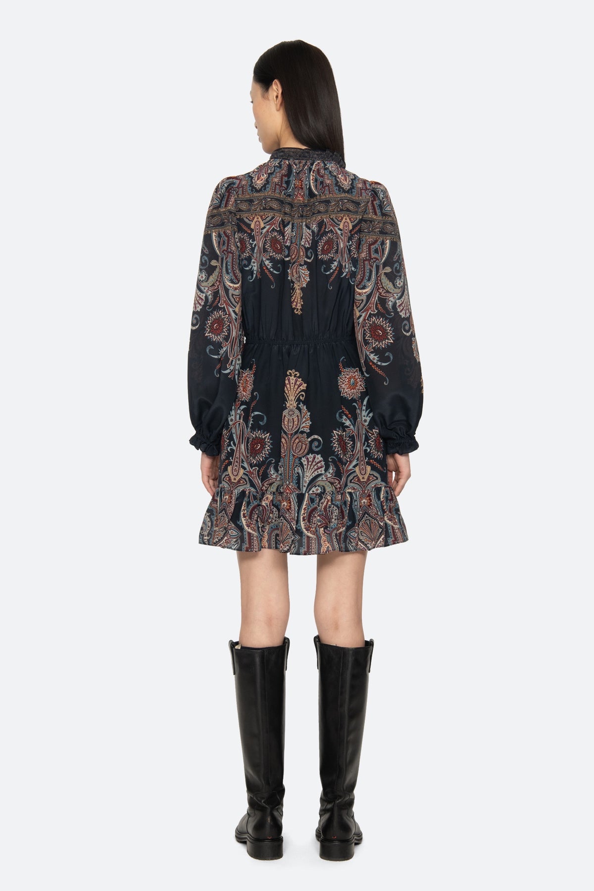 HYACINTH PRINT L/SLV MINI DRESS (D2)
