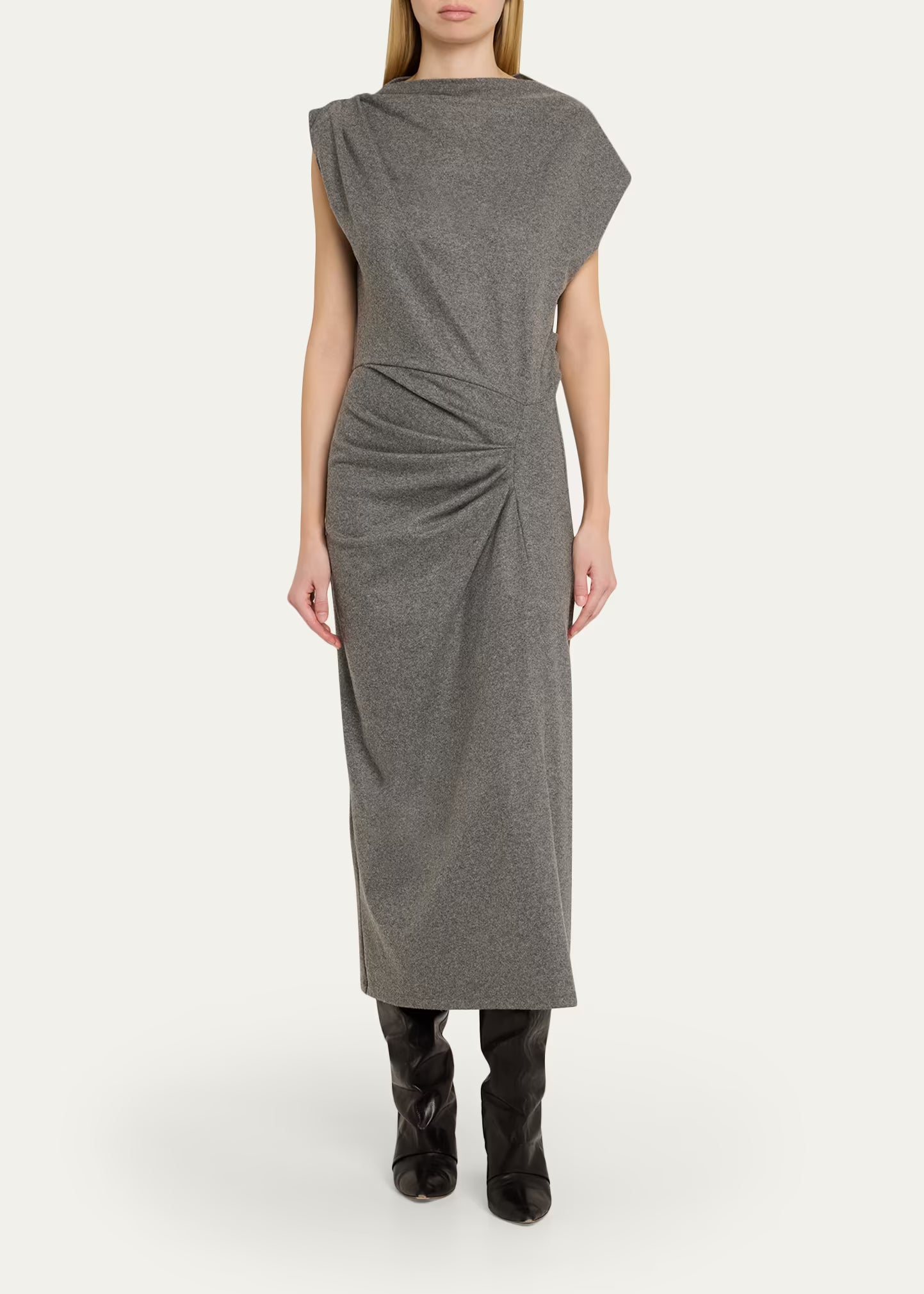 Isabel Marant Naerys Asymmetric Knit Midi Dress