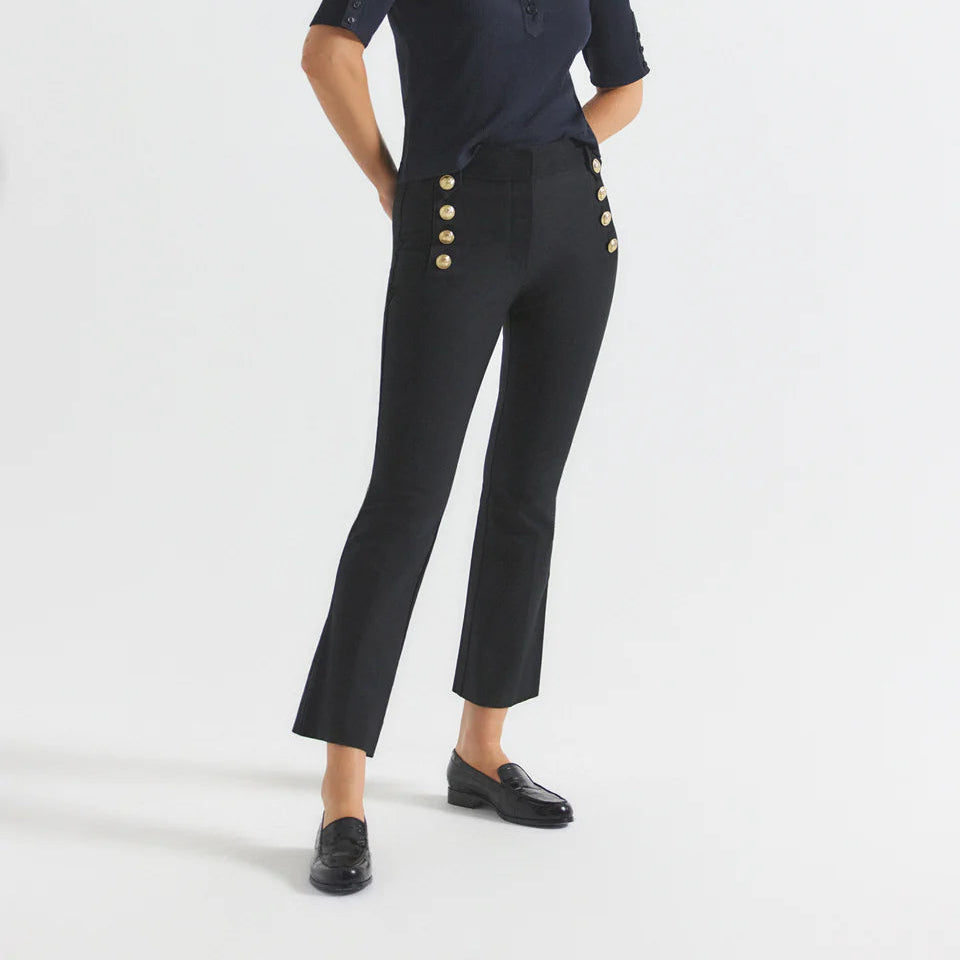 Derek Lam Robertson Cropped Flare w/ Sailor Buttons