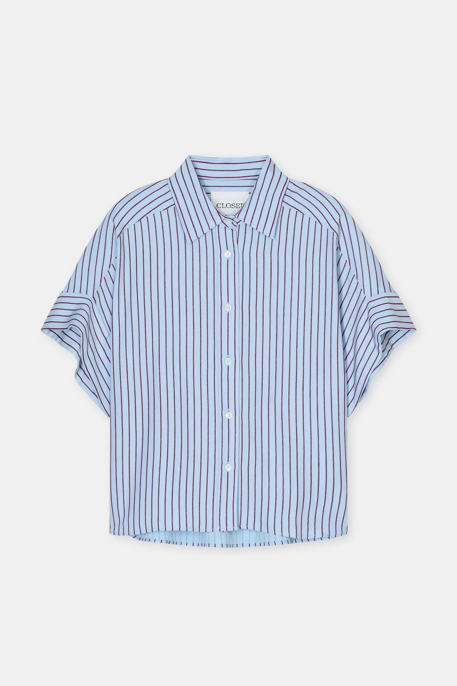Closed Turn-Up Striped Shirt