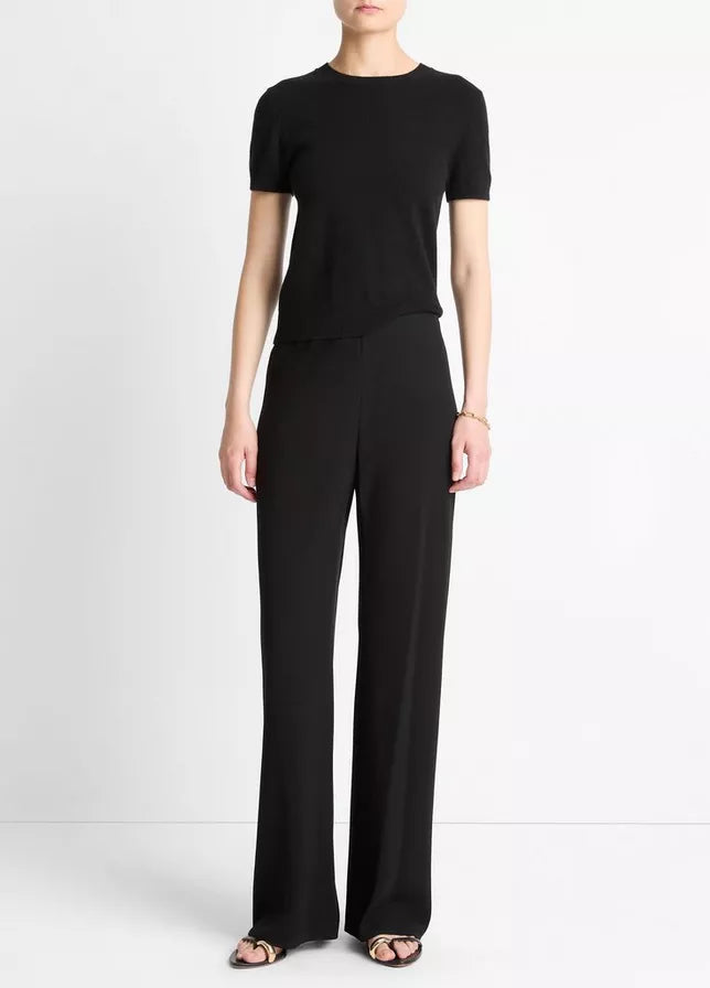 Vince Colette High Waist Crepe Bias Pant - Black
