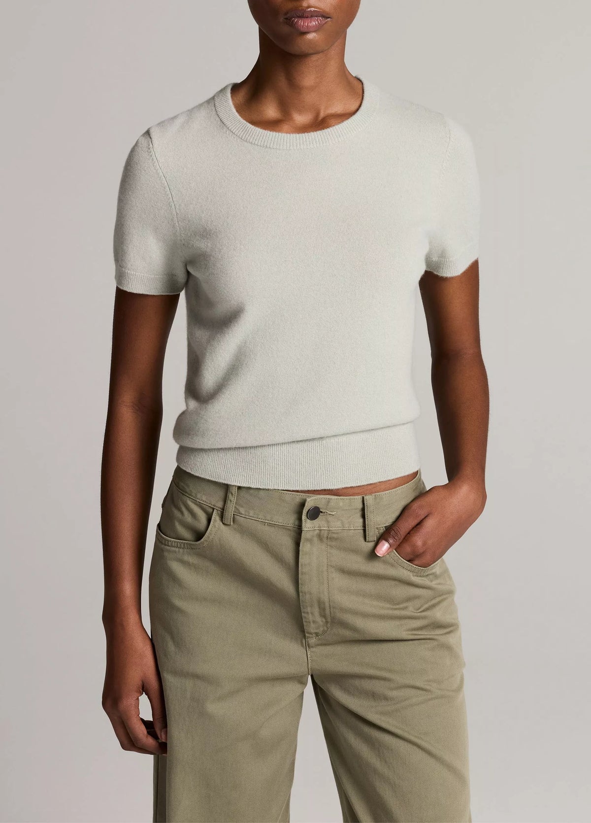 Vince Relaxed S/S Crew Sweater - Stone Sage
