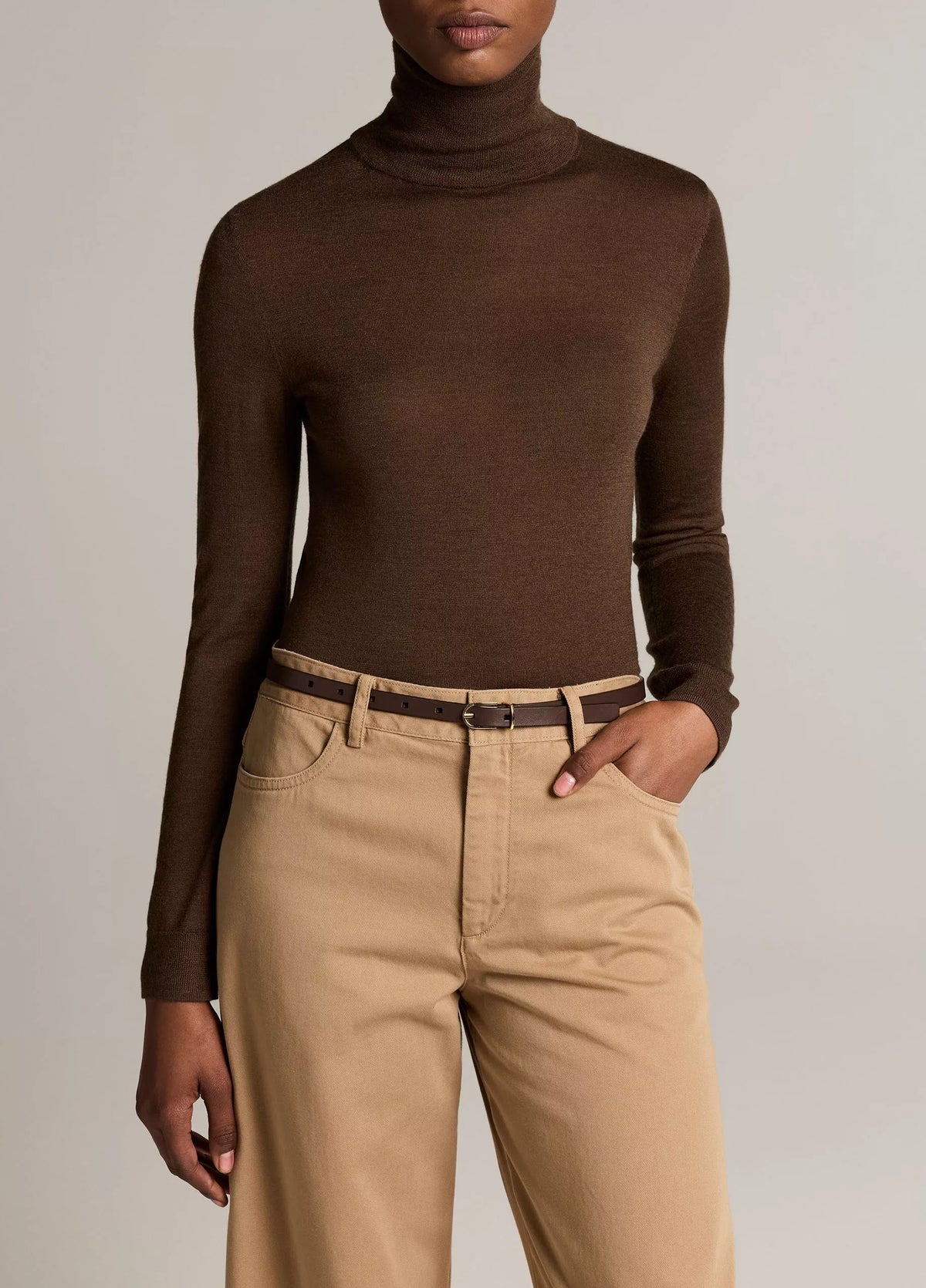 Vince Cashmere-Silk Slim Turtleneck Sweater