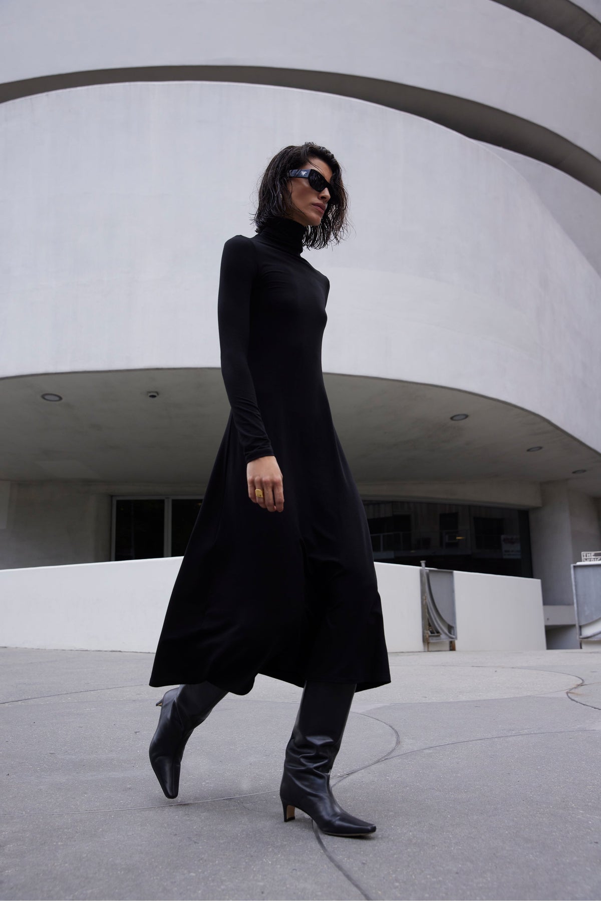 The Turtleneck Dress in Black - WS