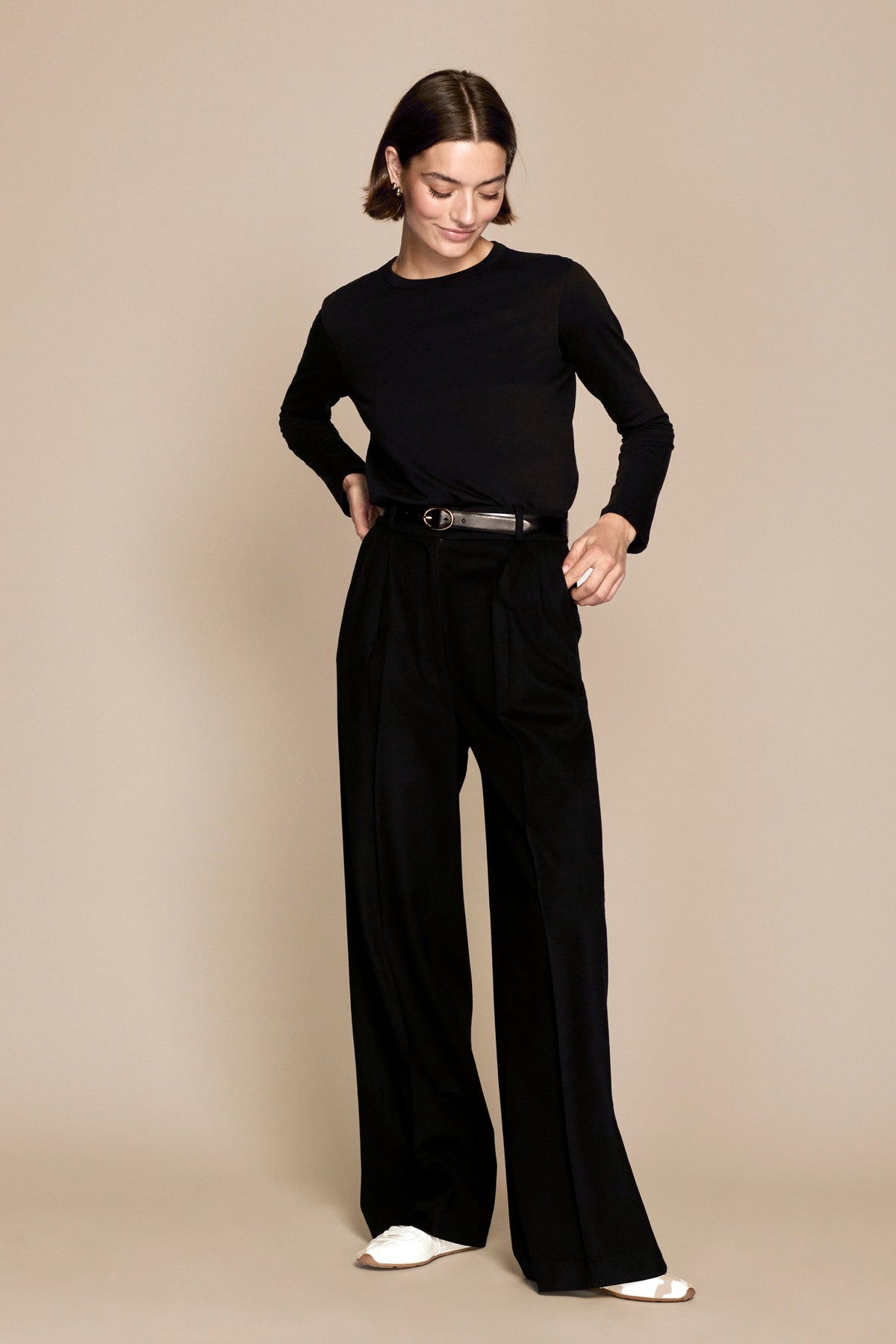 The Long Sleeve Perfect Tee in Black - WS
