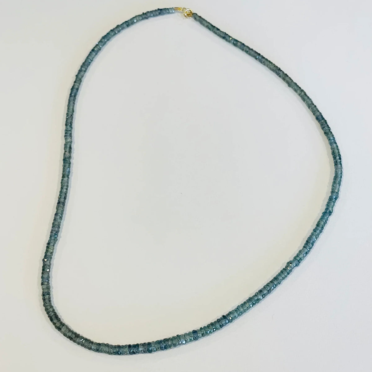 Theodosia Smokey Blue Sapphire Heishi Necklace