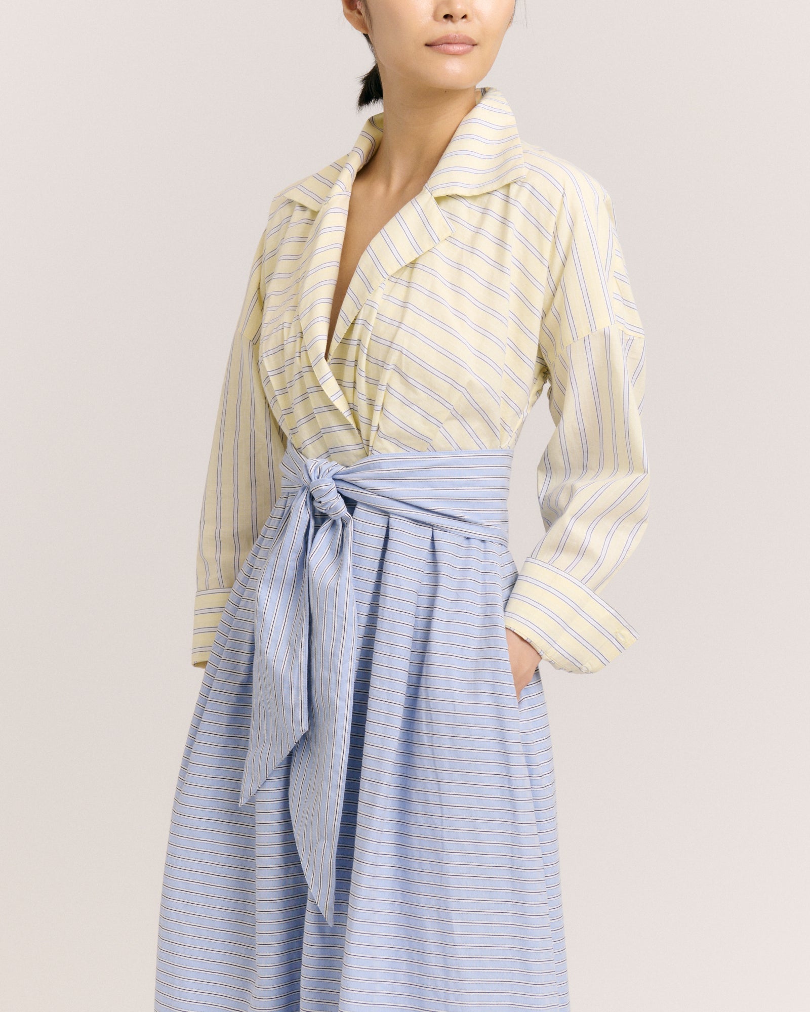 SU26 Johanna Dress-Banana Stripe