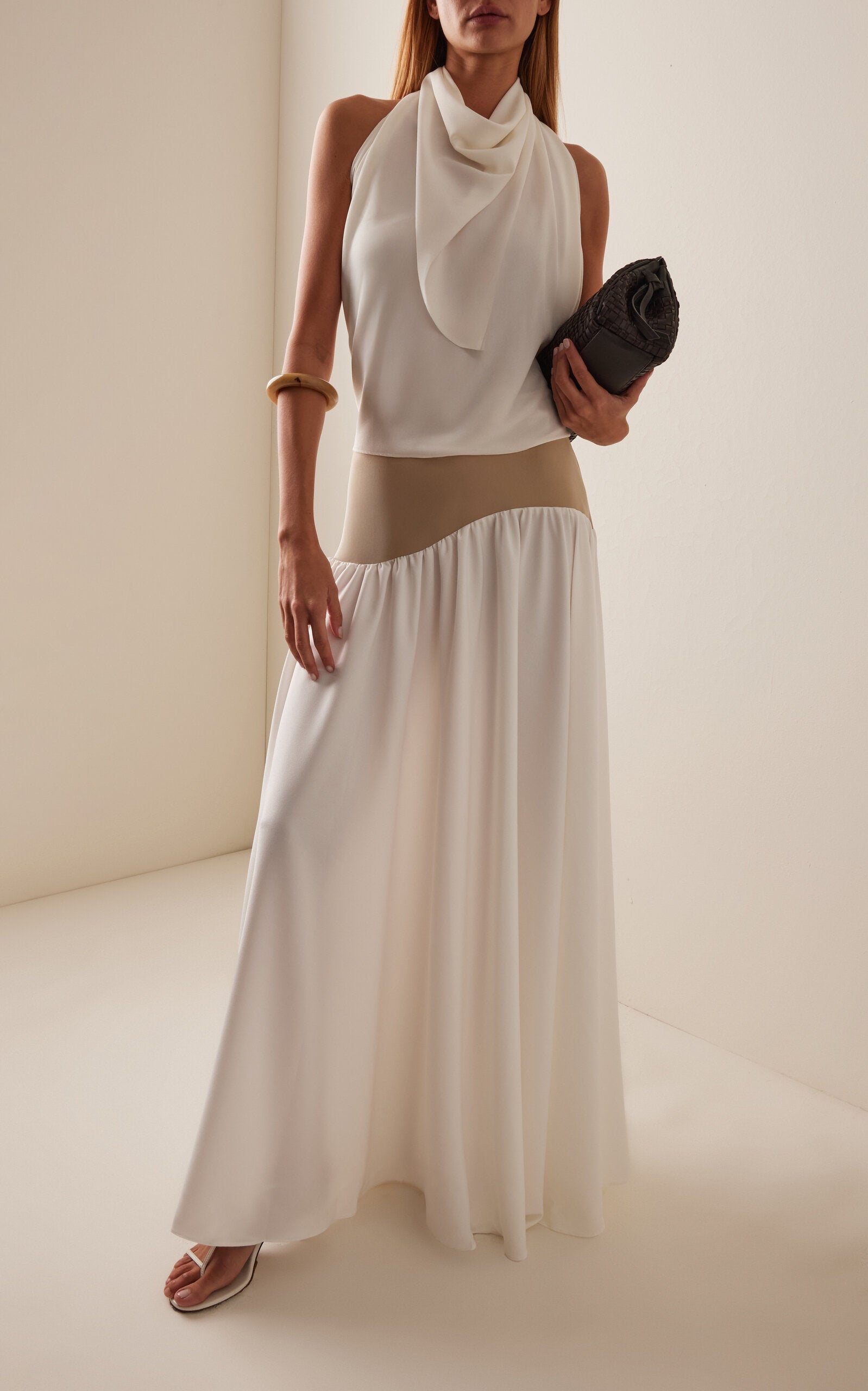 By Sloan Crepe Long Wave Skirt