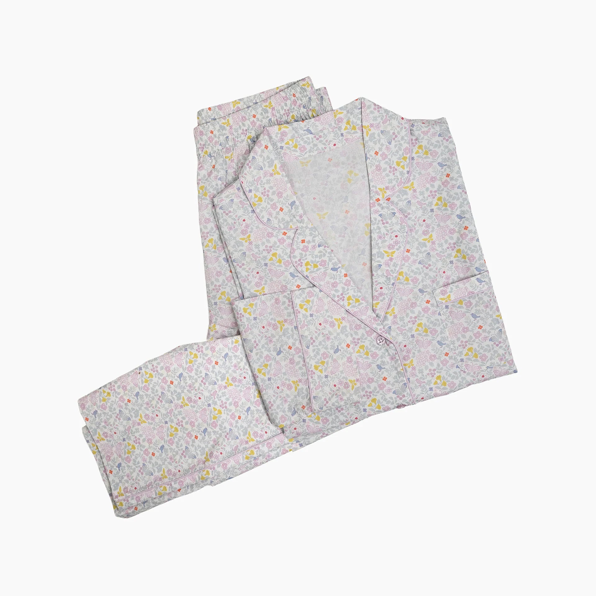 Lenora Classic Capri Pajamas - Lavender Blossom Floral