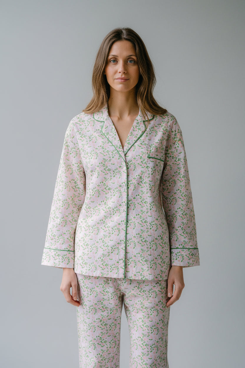 Lenora Classic Capri Pajamas - Pink Blossom Floral