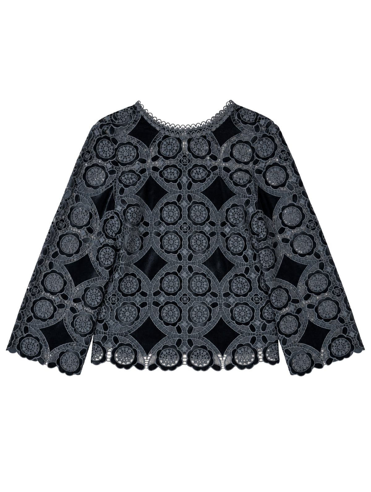 HO26 Ellis Velour Top-Midnight Grey