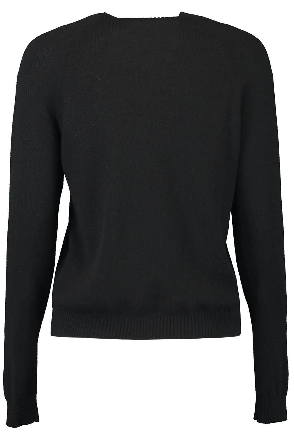 Minnie Rose Cashmere Shrunken Crew Neck Sweater - Black