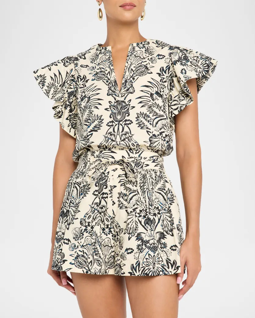 Ulla Johnson Severine Flutter Sleeve Top